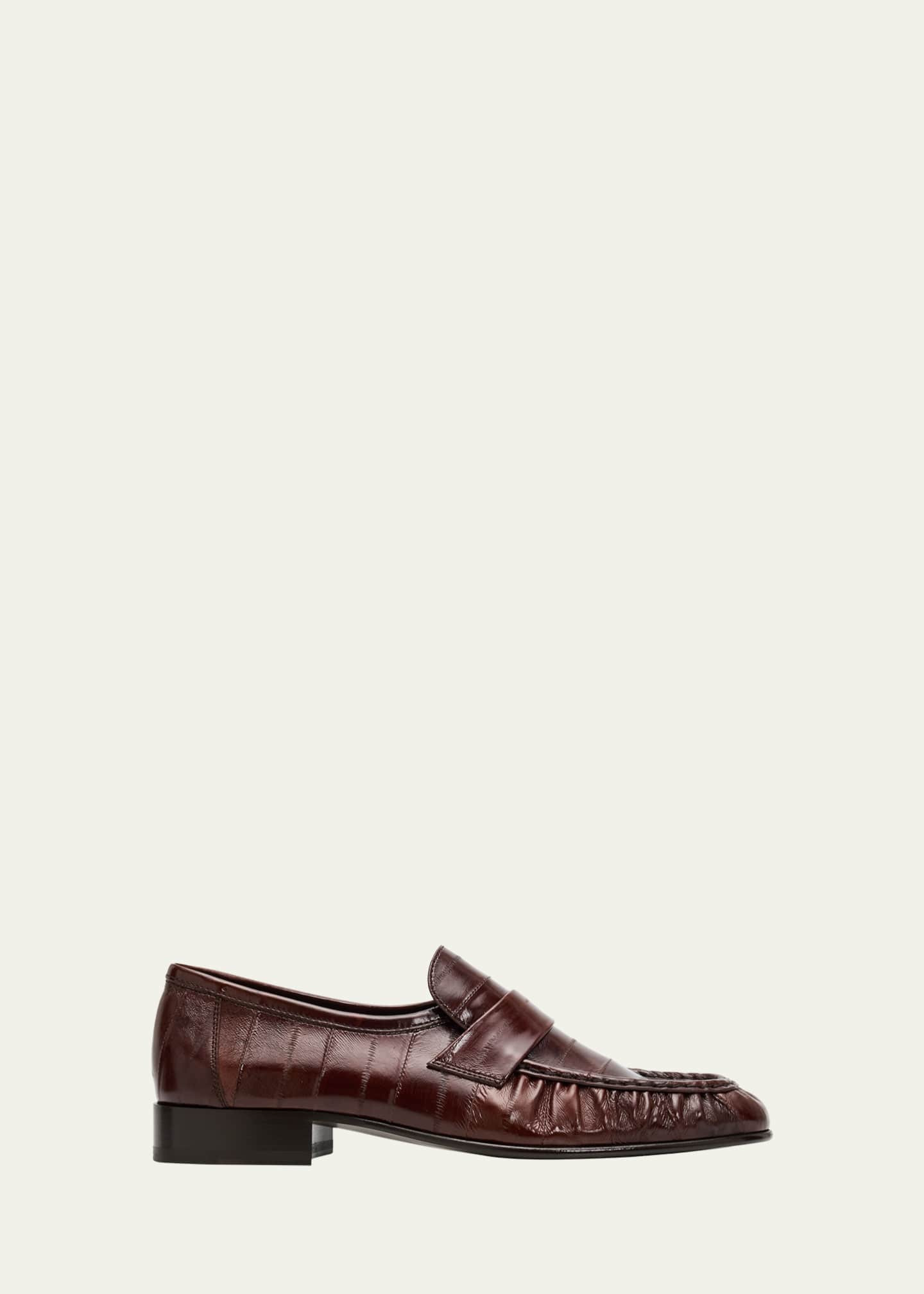 THE ROW Soft Leather Flat Loafers | Bergdorf Goodman