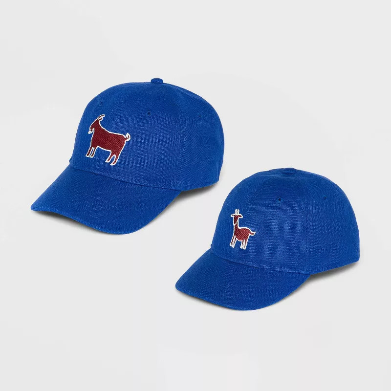 Men's Father's Day Goat & Kid Baseball Hat Set - Goodfellow & Co™ Blue 2pc | Target