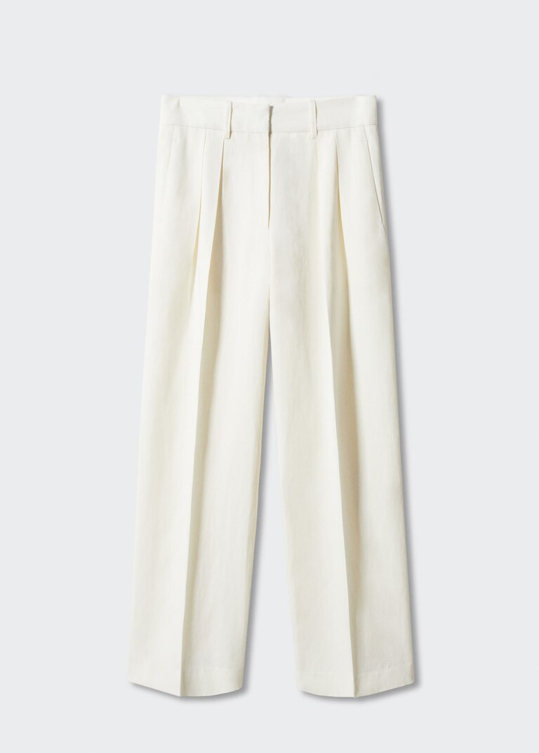 Wideleg pleated trousers | MANGO (UK)