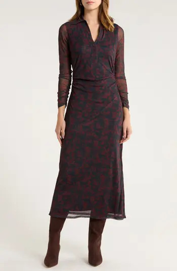 Long Sleeve Polo Midi Dress | Nordstrom