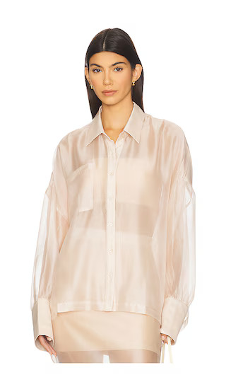 Kelsie Sheer Top in Light Sand | Revolve Clothing (Global)