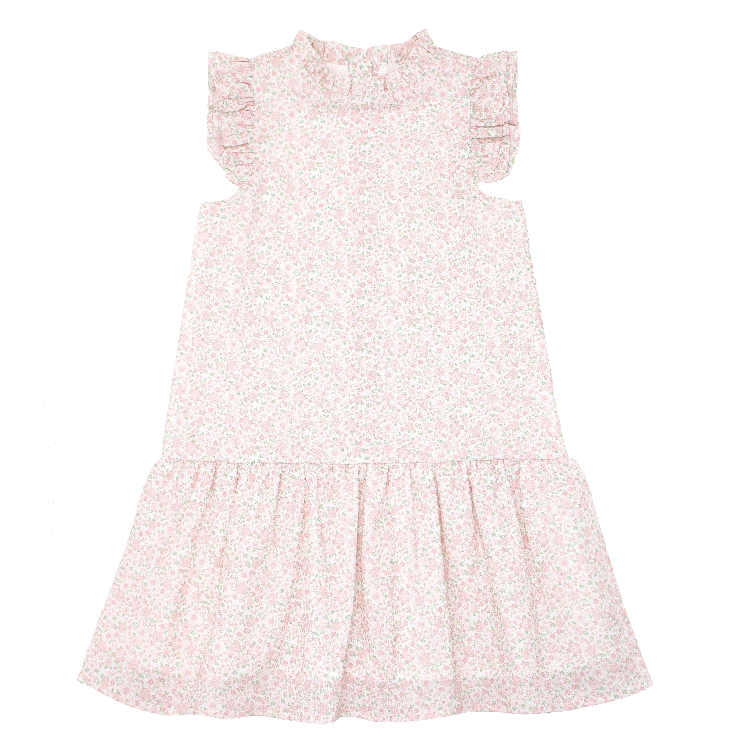 girls antique floral drop waist dress | Minnow