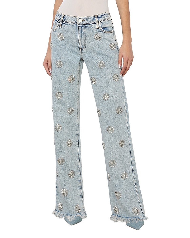 Alice and Olivia Roxy Embellished Straight Leg Jeans | Bloomingdale's (US)
