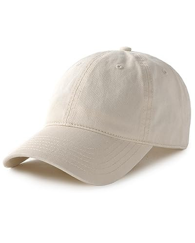 FURTALK Unisex Vintage Washed Unstructured Baseball Cap Washed Cotton Adjustable Dad Hat Beige | Amazon (US)