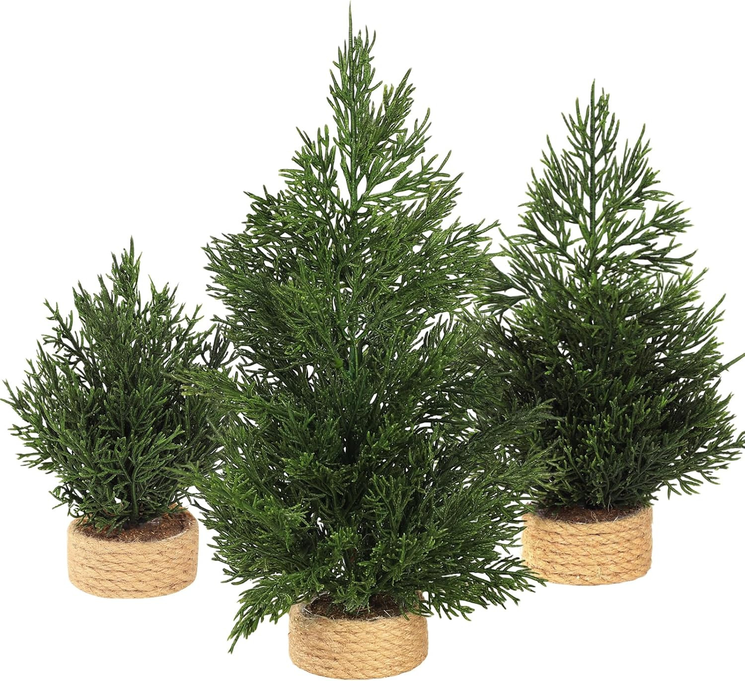 DuHouse Mini Artificial Christmas Tree Set, 3 Pack Small Potted Christmas Trees for Table Centerp... | Amazon (US)