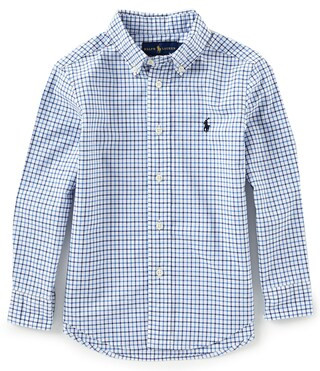 Little Boys 2T-7 Long-Sleeve Plaid Poplin Shirt | Dillard's