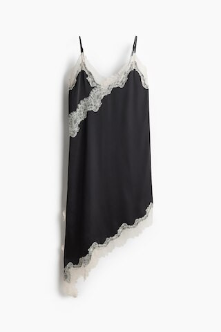 H & M - Nuisette asymétrique avec dentelle - Noir | H&M (FR, IT, ES, PT, BE)