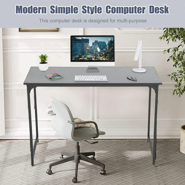 BestOffice 47 inch Computer Desk, Adjustable Sturdy Laptop Table for Adults with Metal Frame, Bla... | Walmart (US)