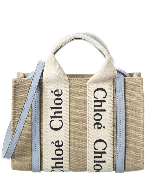 Chloe Woody Mini Canvas & Leather Tote | Shop Premium Outlets