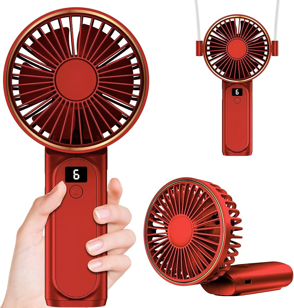 Handheld Fan, Portable Fan, 4000mAh USB Rechargeable Personal Fan, 180° Foldable Mini Desk Fan, ... | Amazon (US)