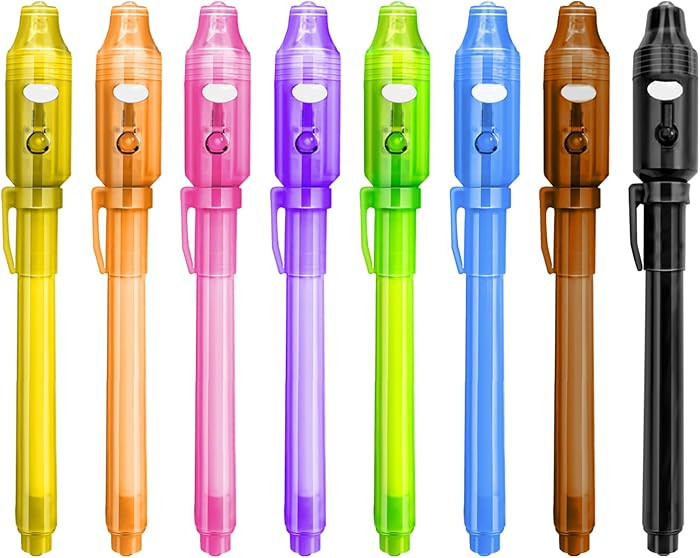 Amazon.com: GUKAZH 8PCS/36PCS Spy Pens Invisible Ink Pen with UV Light Magic Marker for Secret Me... | Amazon (US)