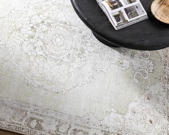 Surya Our PNW Home x Rainier Updated Traditional Washable Area Rug, 7'10" x 10'2", Light Gray | Amazon (US)