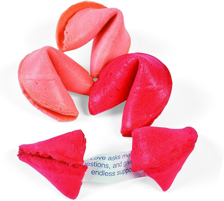 Fun Express Valentine's Day Red and Pink Fortune Cookies, 50 Pack, Individually Wrapped, Great fo... | Amazon (US)