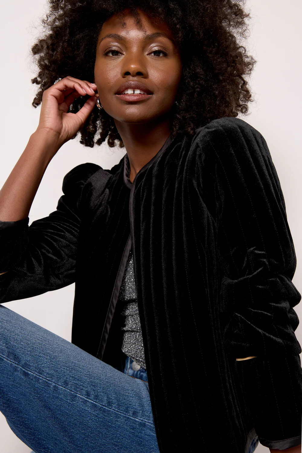 Quilted Velvet Jacket | Evereve