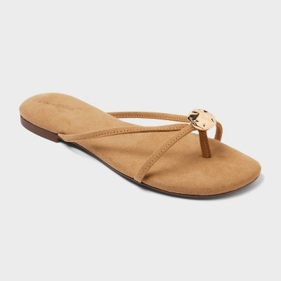 Women’s Kit Thong Sandals - Universal Thread™ Sand 7.5 | Target