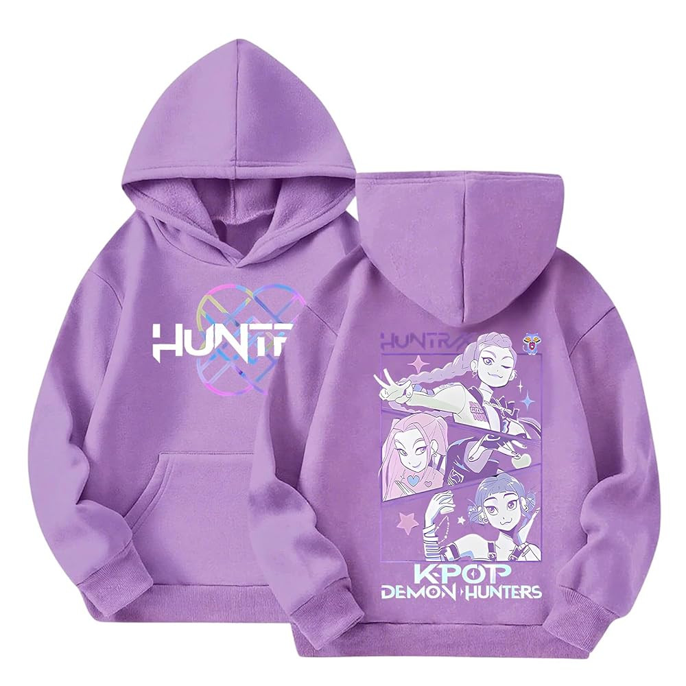 Kpop Demon Hunters Costume Huntrix Hoodies Oversized Y2k Hip-Hop Hooded Pullover Girls Cartoon St... | Amazon (US)