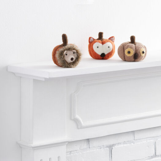 Wool Pumpkin Forest Critter Decor Set of 3 by World Market | World Market