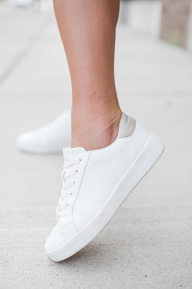 Karlie Taupe Heel White Sneaker | Pink Lily