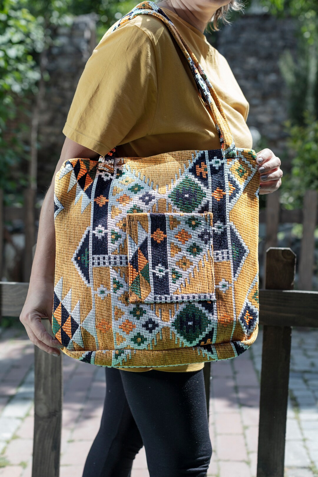 Kilim Design Tote Bag Carpet Style Women Shoulder Bag Turkish Rug Tapestry Beach Vintage Anatolia... | Etsy (US)