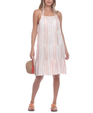 Raviya Tiered Striped Cover-Up Dress Women's Swimsuit | Macys (US)