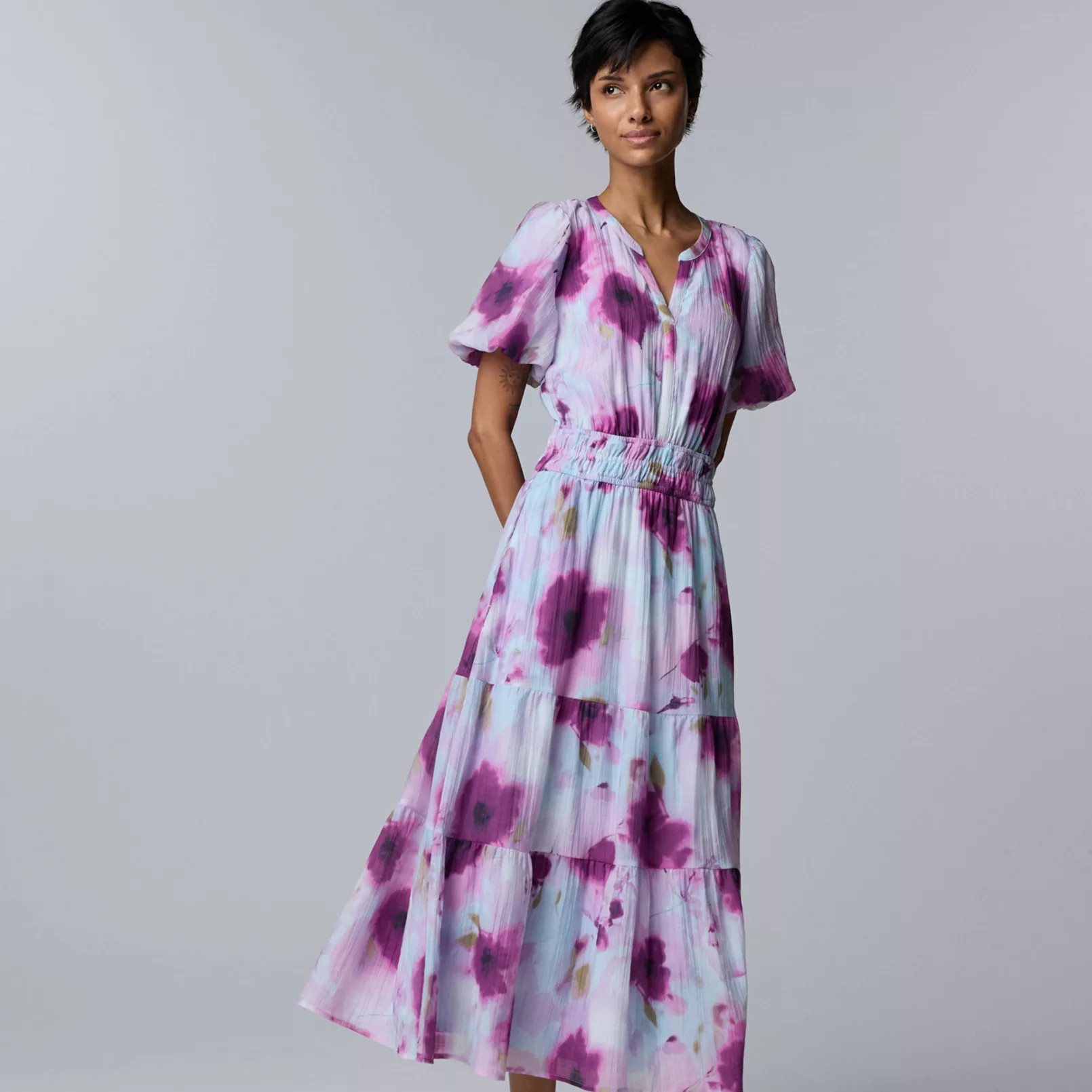 Women's Simply Vera Vera Wang Short Sleeve Maxi Dress | Kohl's