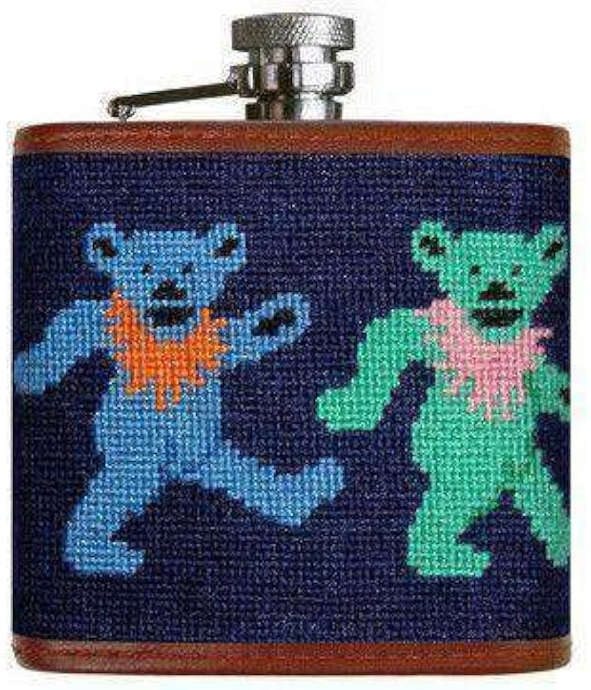 Dancing Bears Needlepoint Flask in Dark Navy by Smathers & Branson | Amazon (US)