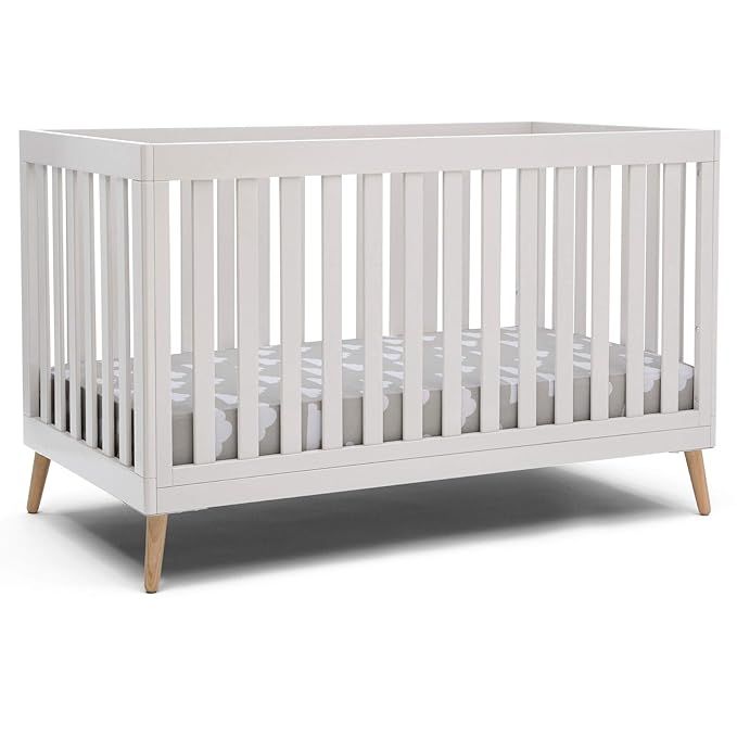 Essex 4-in-1 Convertible Baby Crib, Bianca White with Natural Legs | Amazon (US)