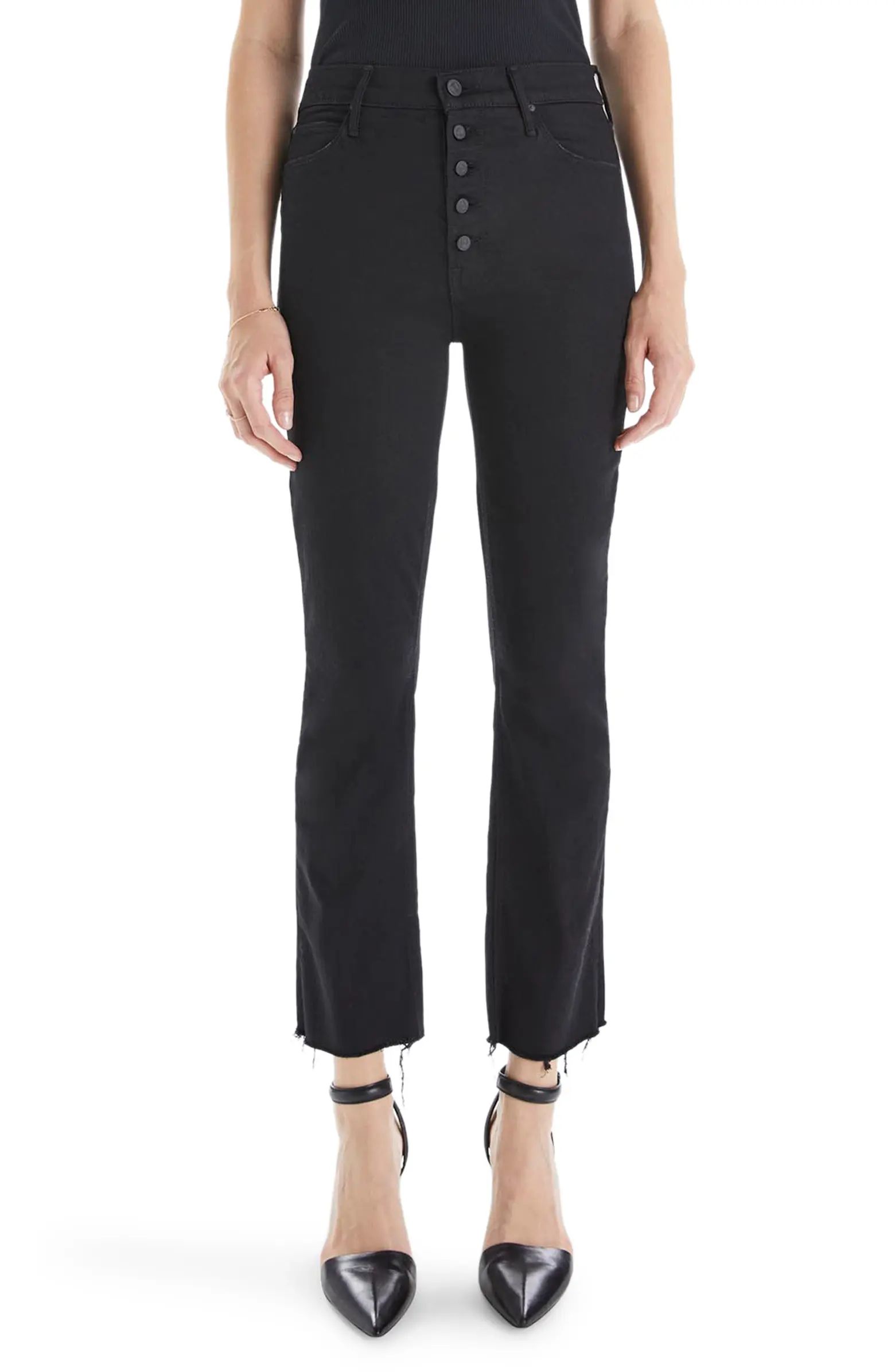 The Pixie Dazzler Button Fly Fray Hem Ankle Jeans | Nordstrom