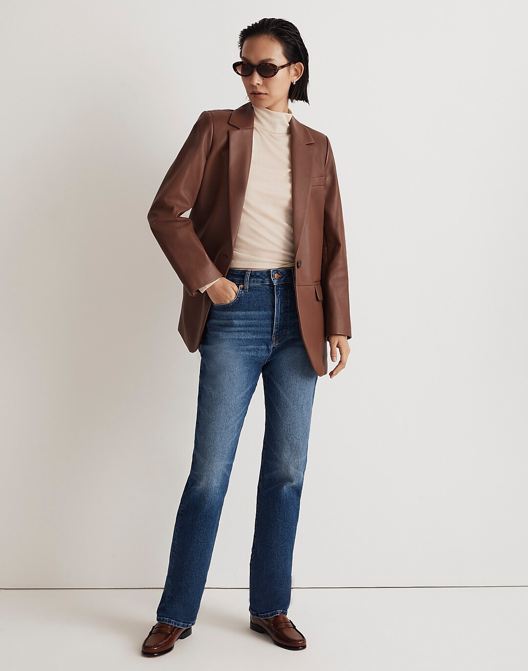 The Larsen Blazer in Leather | Madewell