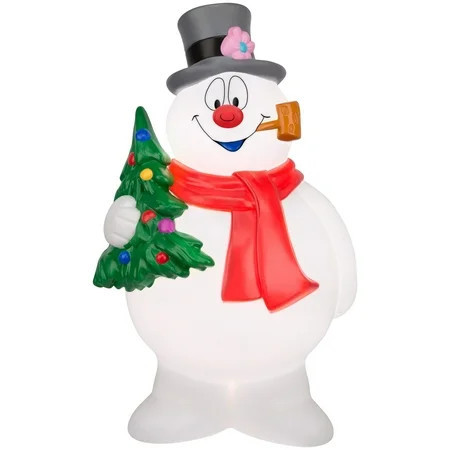 Gemmy Lighted Blow Mold Outdoor Decor Frosty w/Tree 24" WB, Multicolored | Walmart (US)