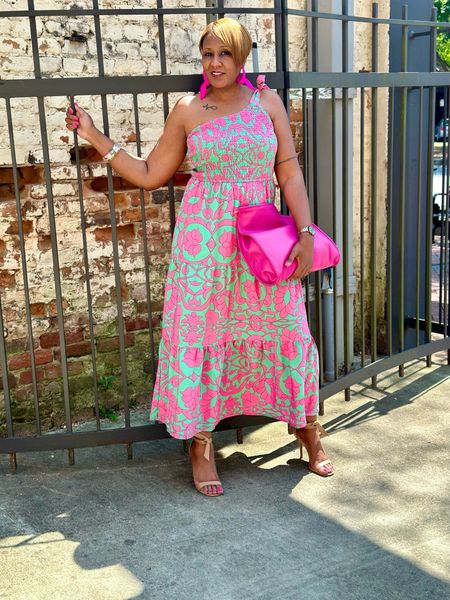 Pink and Green Maxi Dress 

#LTKSeasonal #LTKunder50 #LTKxNSale