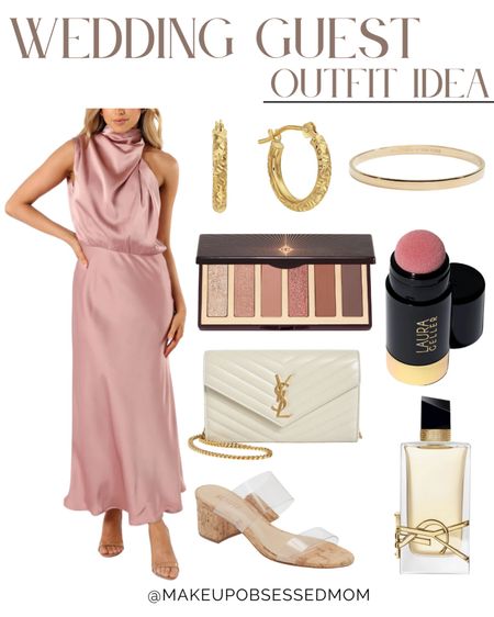Grab this affordable long pink silk dress and pair it with transparent heels, a white handbag, gold accessories, and more! Perfect to wear as a wedding guest! 
#midlifestyle #outfitinspo #trendydresses #springfashion 

#LTKbeauty #LTKstyletip #LTKshoecrush