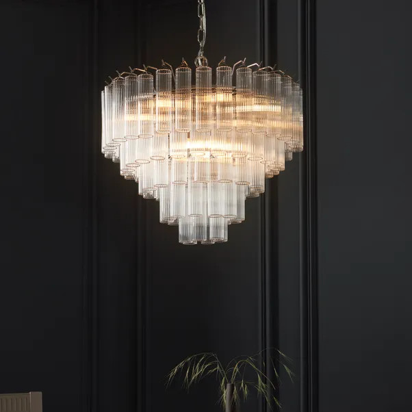 Vogue Chantilly Ribbed 12 Light Chandelier | Dunelm