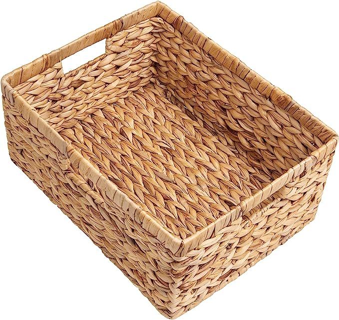 StorageWorks Jumbo Wicker Basket, Water Hyacinth Basket with Built-in Handles, Wicker Storage Bas... | Amazon (US)