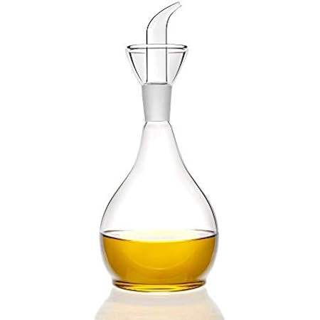 HAIZEEN 13 ounce/380 ml No Funnel Needed Olive Oil and Vinegar Dispenser Glass Cruet Decanter for Ki | Amazon (US)