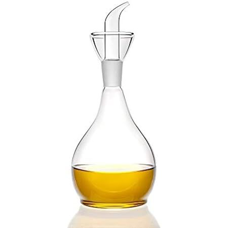 HAIZEEN 13 ounce/380 ml No Funnel Needed Olive Oil and Vinegar Dispenser Glass Cruet Decanter for Ki | Amazon (US)
