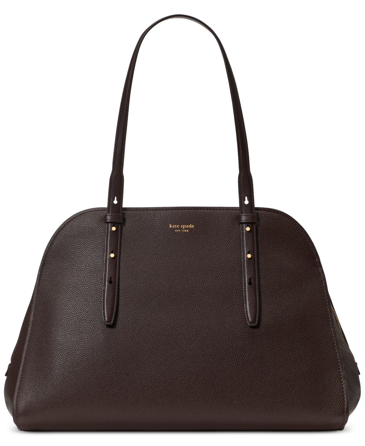 kate spade new york Do It All Pebbled Leather Maise Carryall Tote Bag - Hot Fudge | Macy's