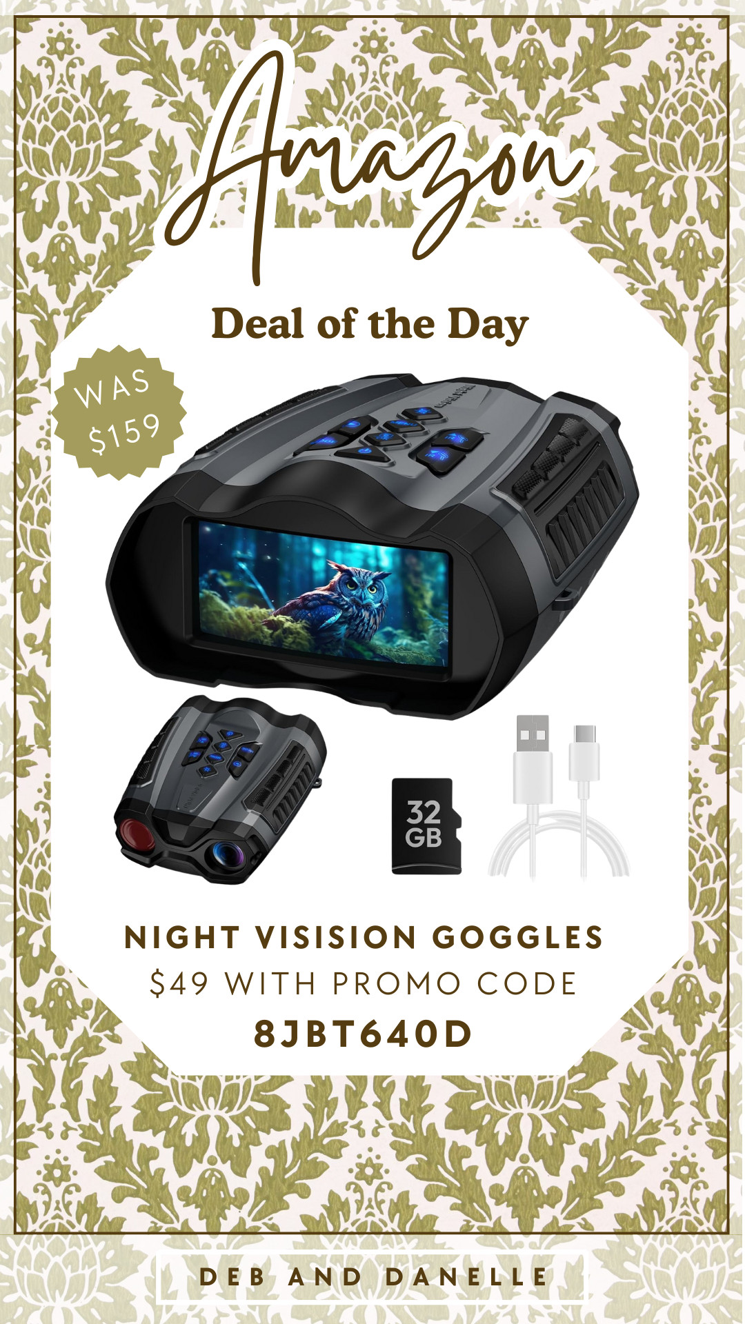 These 4K night vision goggles are on a huge sale! They have a 3.5" display screen, an included 32 gb card, and 16X zoom. These would make an excellent gift for anyone who loves to spend time outdoors.  

 #LTKGiftGuide #LTKHoliday #LTKSaleAlert