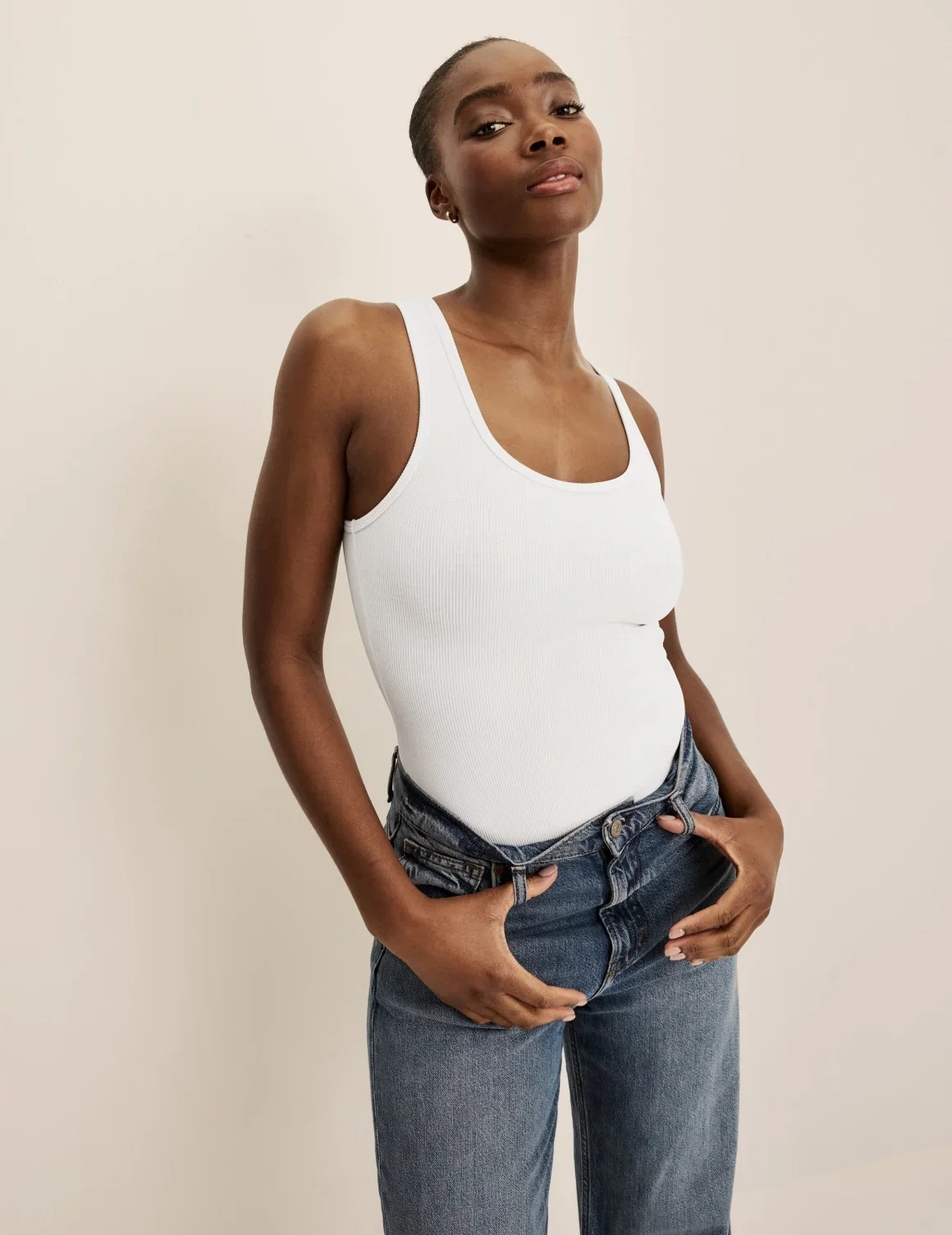 SculptRib\u2122 Cotton Tank Bodysuit | Knix US