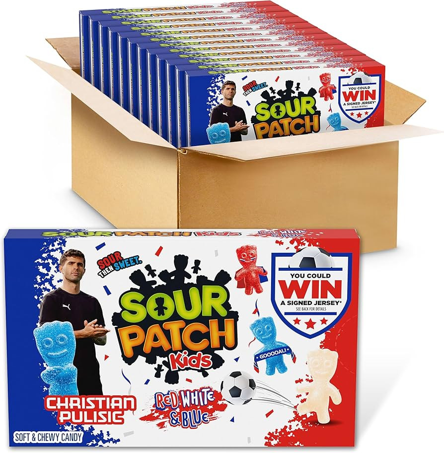 SOUR PATCH KIDS Red, White & Blue Soft & Chewy Candy, Bulk Candy, 12-3.08 oz Boxes | Amazon (US)