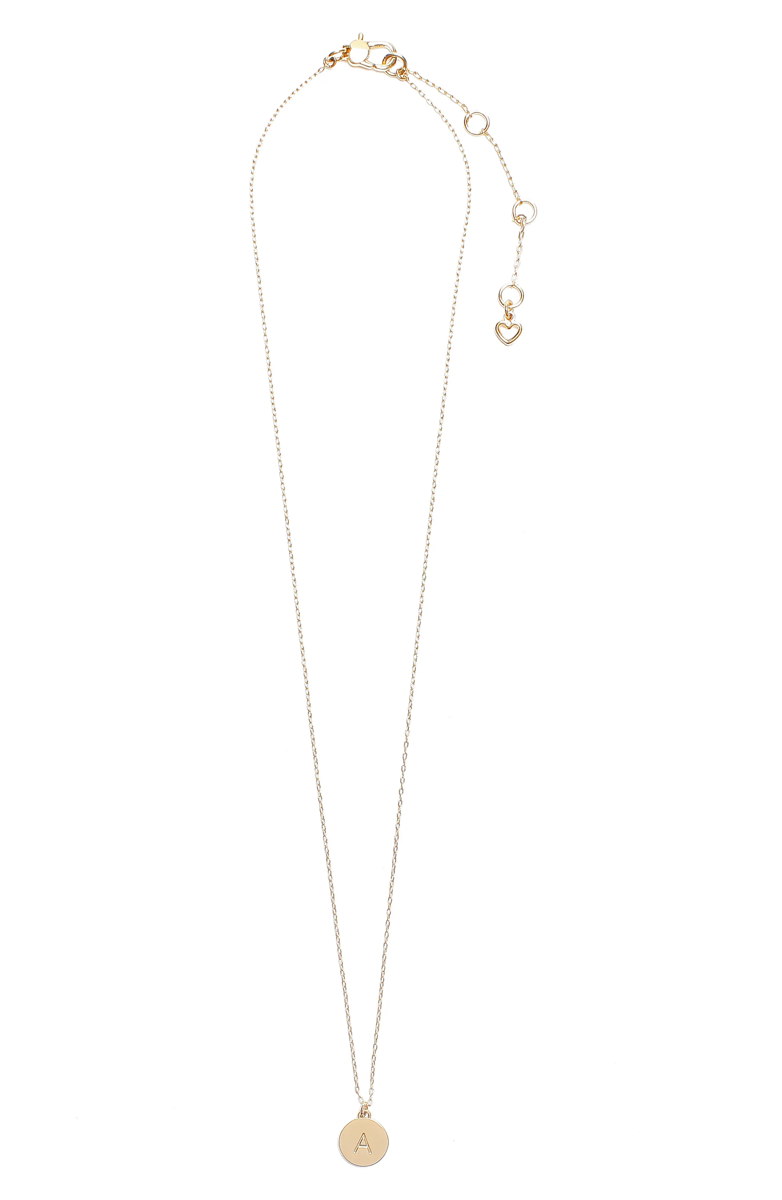 Kate Spade New York mini initial pendant necklace in Gold - D at Nordstrom | Nordstrom