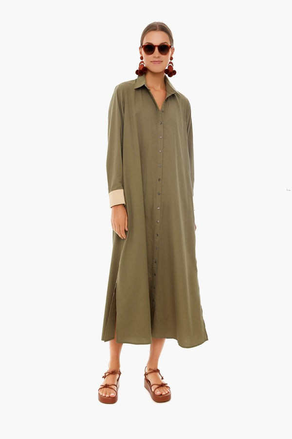 Army Green Shiver Shirt Dress | Tuckernuck (US)