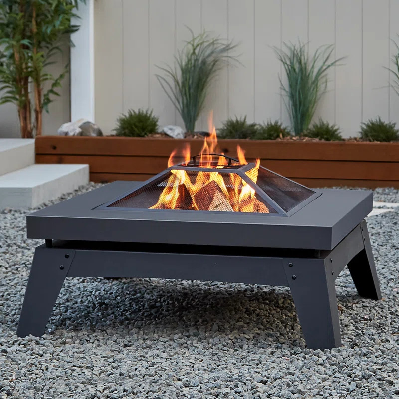 Breton Steel Wood Burning Fire Pit Table | Wayfair North America