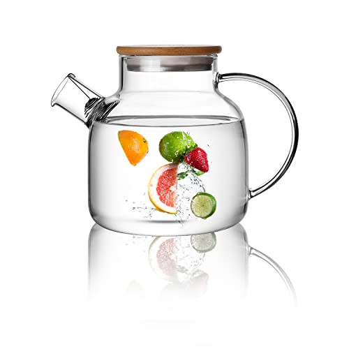 CnGlass Glass Teapot Stovetop Safe,40.6oz Clear Tea pot with Removable Filter Spout,Loose Leaf and Blooming Tea Maker | Amazon (US)