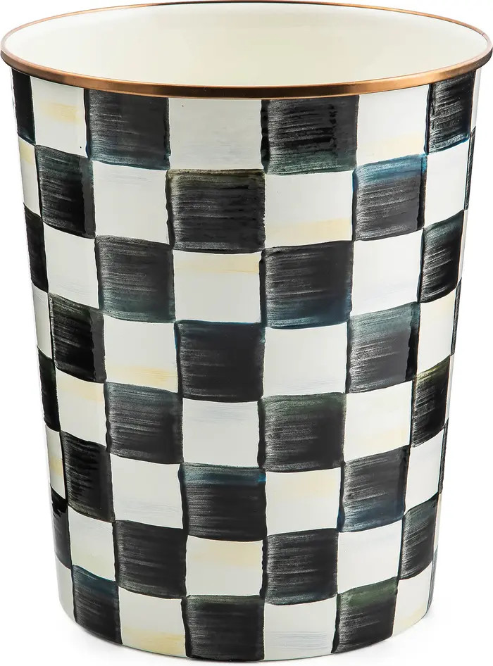 MACKENZIE CHILDS Courtly Check Enameled Steel Waste Bin | Nordstrom | Nordstrom