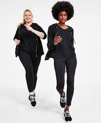 Ruched-Sleeve Zip Hoodie, XS-3X | Macy's