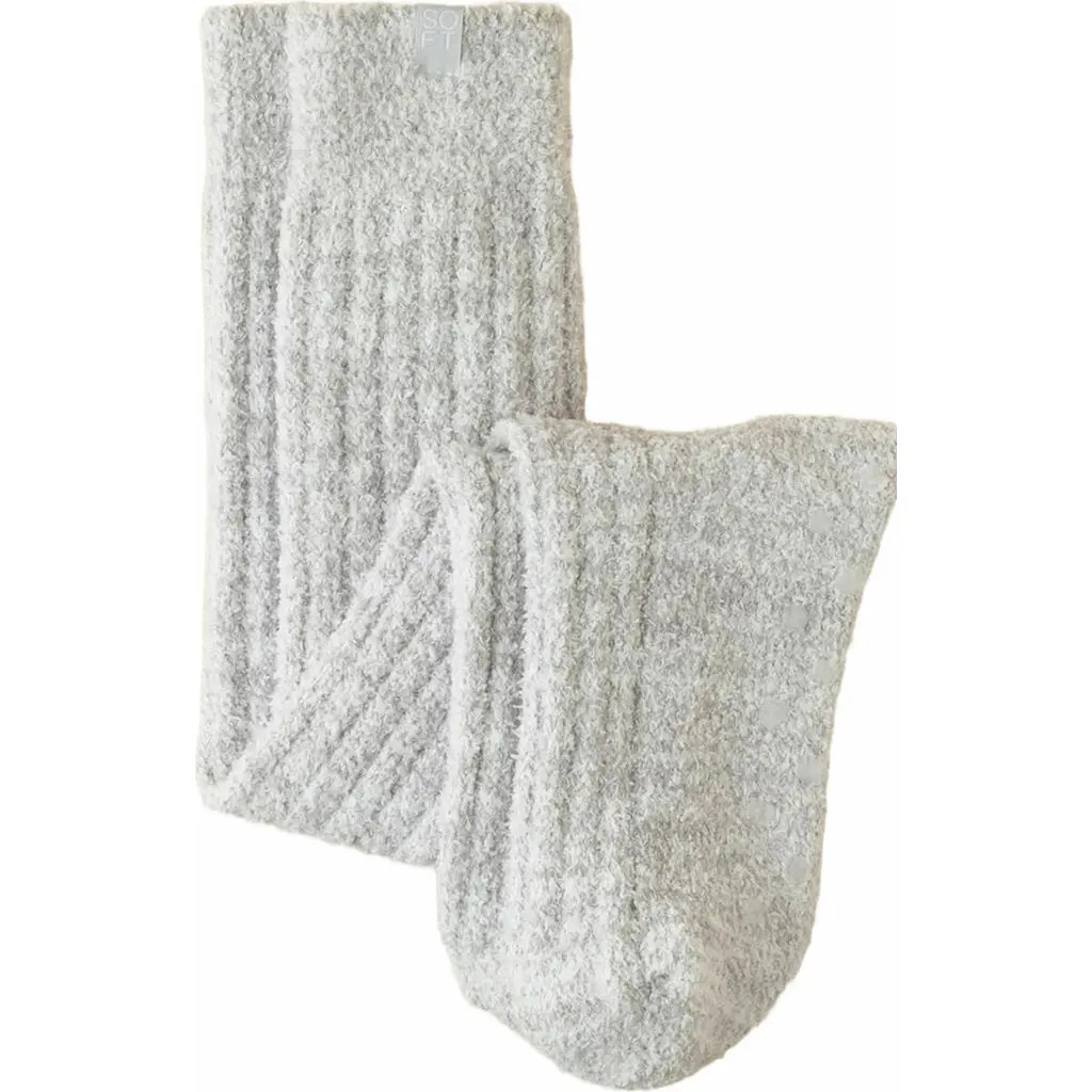 Softies Marshmallow Slouchy Socks with Grippers in Heather Grey at Nordstrom | Nordstrom