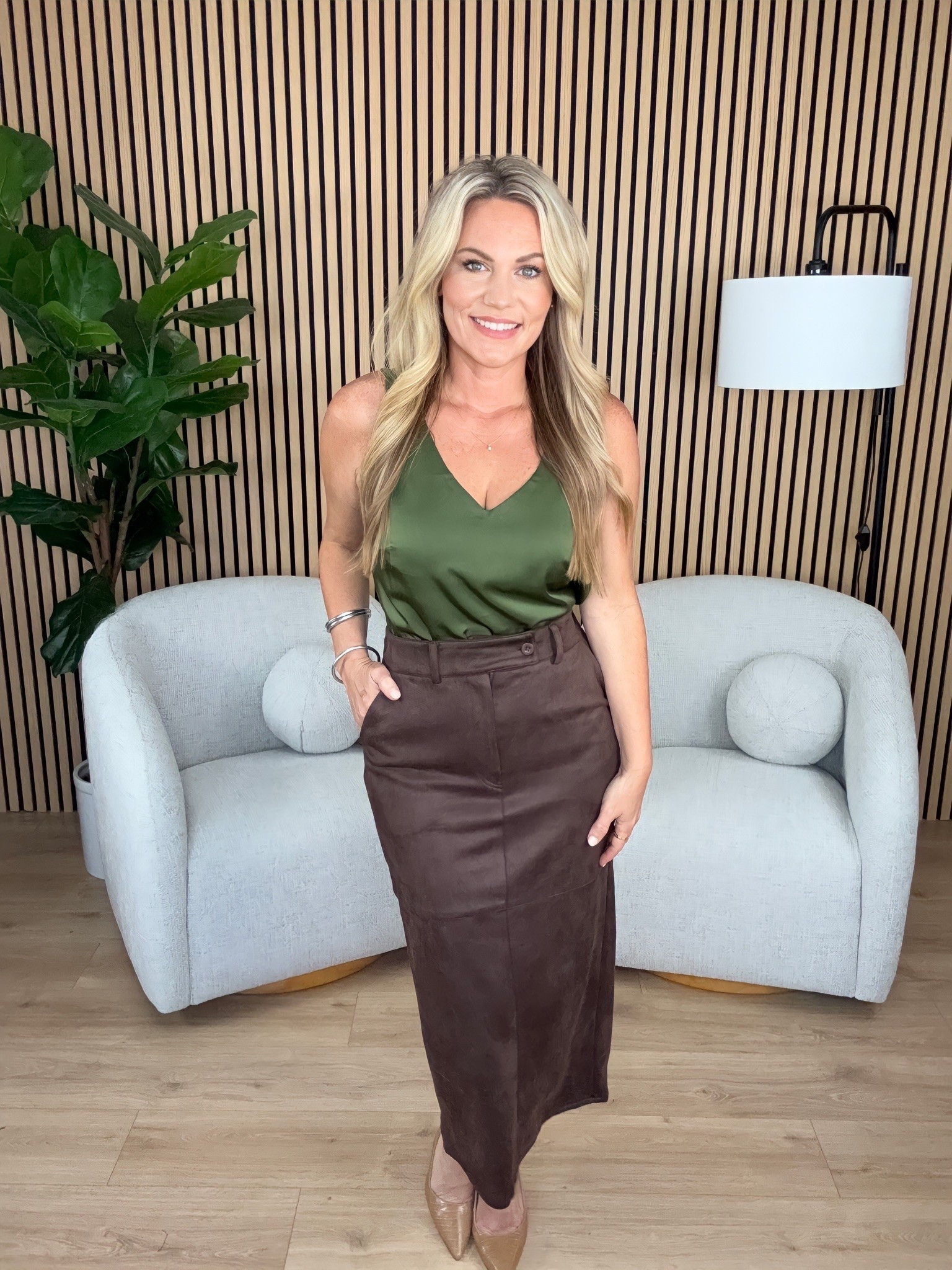 A suede skirt is one of those pieces that instantly feels like fall. Style it with a simple top now, then add sweaters and boots as the temperatures cool down.

suede skirt, fall skirt outfit, fall workwear, office outfit, midi skirt, fall fashion, business casual, sweater and skirt outfit, fall wardrobe, women over 40 style, audriedollins

#LTKootd #LTKOver40 #LTKSeasonal