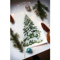 Watercolor Snowy Spruce Tree Print - Christmas Tree, Winter Scene | Etsy (US)