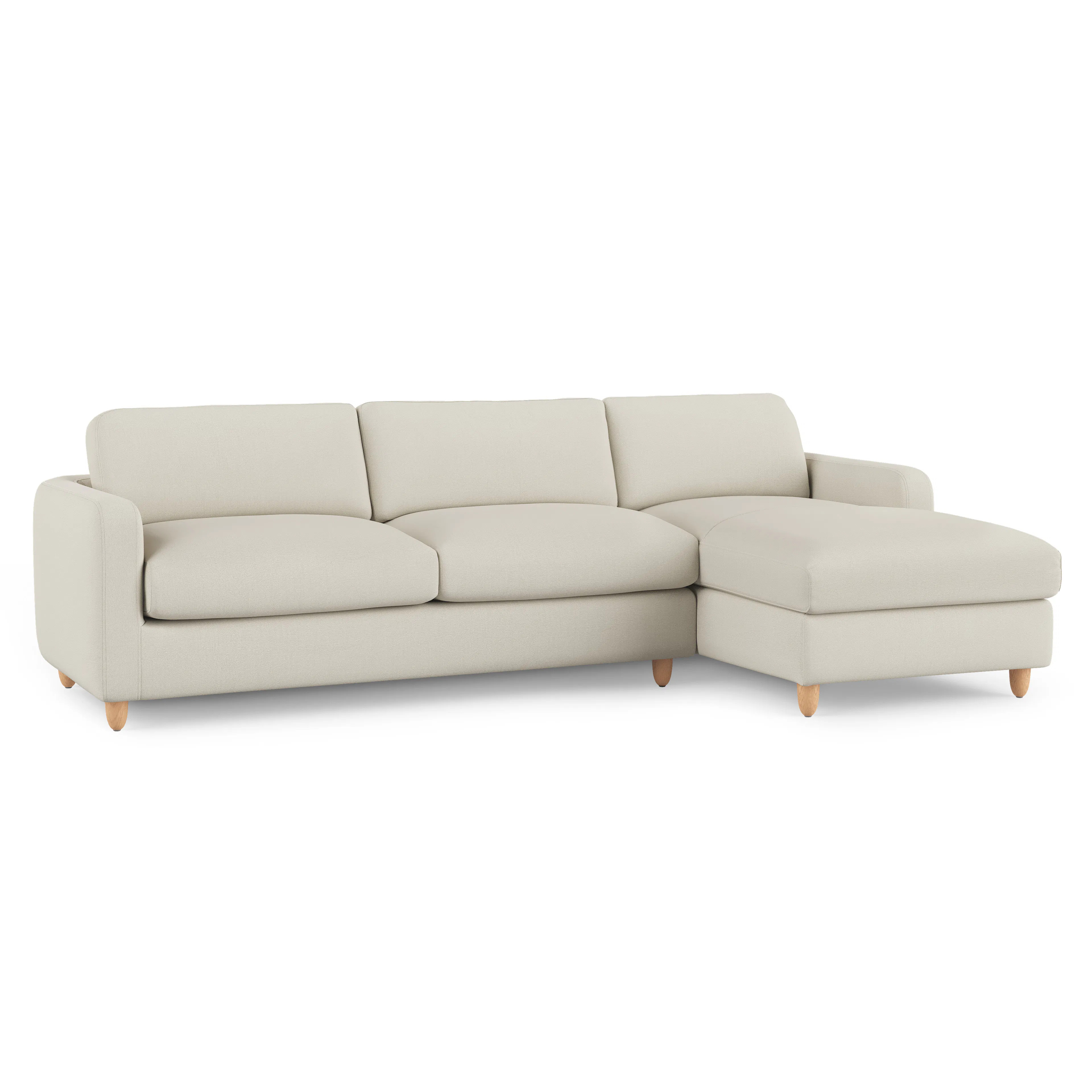 Vati 114" Right Storage Sleeper Sectional - Natural Oak and Buckler Ivory | Article